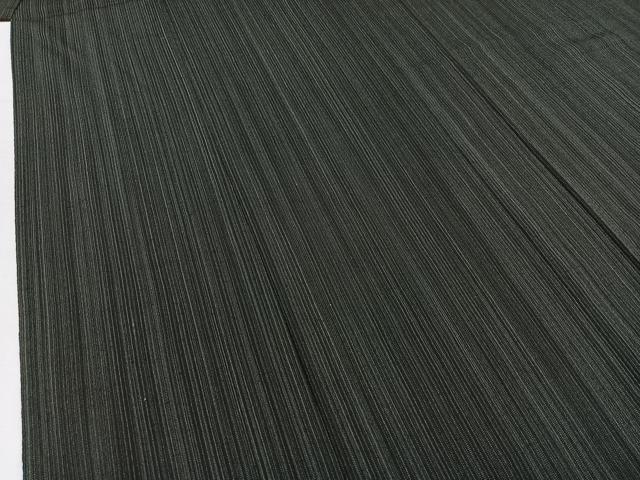 平和屋着物▽男性 本塩沢 単衣 縞 正絹 逸品 AABB6214jh
