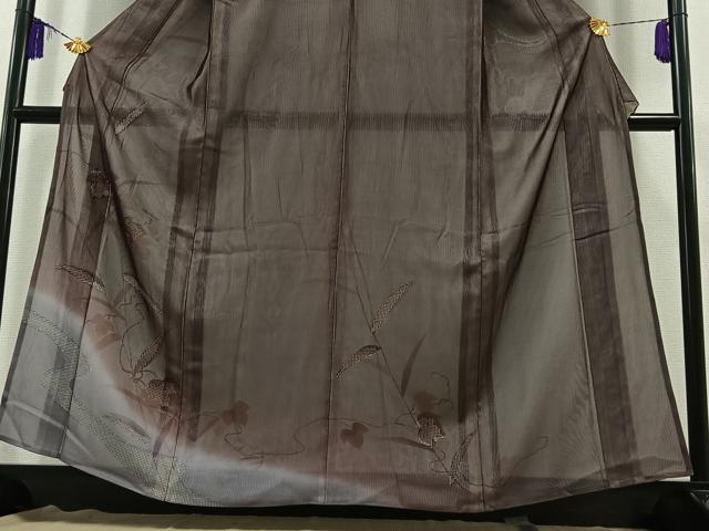 平和屋着物▽訪問着 無双 紗袷 紗×絽 蔦の葉文 正絹 逸品 AABB6216jh