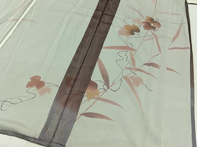 平和屋着物▽訪問着 無双 紗袷 紗×絽 蔦の葉文 正絹 逸品 AABB6216jh