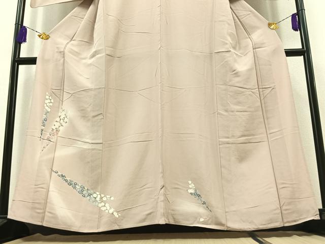 平和屋着物▽訪問着 単衣 草花文 正絹 逸品 AABB6240jh