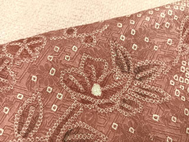 平和屋着物●訪問着 絞り 草花文 暈し染め 金彩 正絹 逸品 AABB6294ph