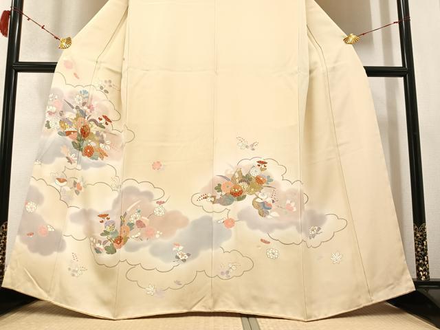 平和屋着物●創業460年・千總 訪問着 雲重ね草花文 暈し染め 高島屋扱い 正絹 逸品 未使用 AABB6308ph