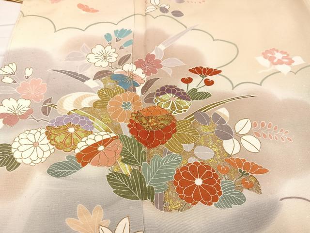 平和屋着物●創業460年・千總 訪問着 雲重ね草花文 暈し染め 高島屋扱い 正絹 逸品 未使用 AABB6308ph