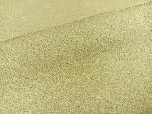 平和屋着物●上質な色無地 花唐草地紋 若葉色 正絹 逸品 未使用 AABB6312ph