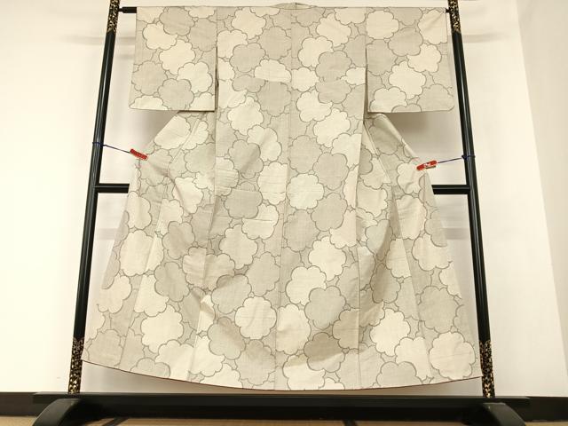 平和屋着物●上質な紬 舞花文 正絹 逸品 AABB6322zg