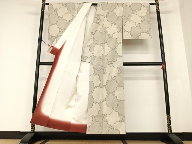 平和屋着物●上質な紬 舞花文 正絹 逸品 AABB6322zg