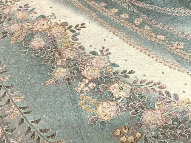 平和屋着物●訪問着 辻が花 絞り 暈し染め 金彩 ロング丈 正絹 逸品 未使用 AABB6332zg