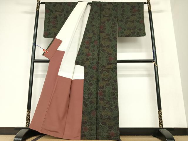 平和屋着物●本場大島紬 一元絣 蔦の葉文 正絹 逸品 AABB6379zg