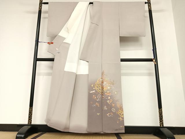 平和屋着物●豪華色留袖 駒刺繍 宝尽くし文 暈し染め 金彩 正絹 逸品 AABB6390zg
