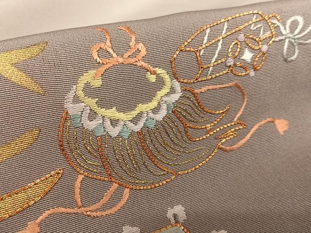 平和屋着物●豪華色留袖 駒刺繍 宝尽くし文 暈し染め 金彩 正絹 逸品 AABB6390zg