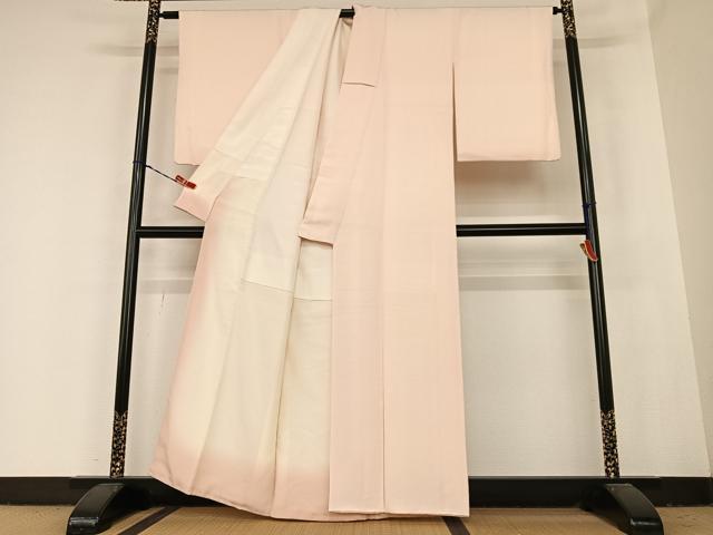平和屋着物●上質な色無地 一斤染色 正絹 逸品 AABB6425zg