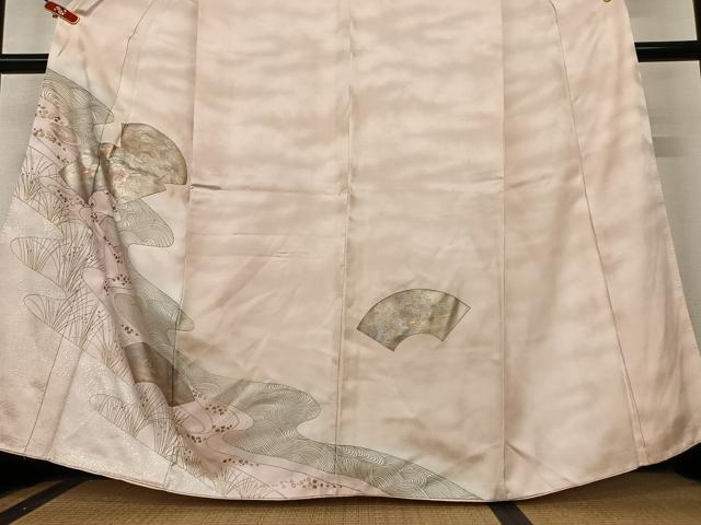 平和屋着物●訪問着 地紙重ね花文 暈し染め 金銀彩 正絹 逸品 AABB6458zg