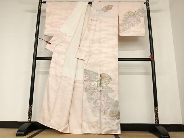 平和屋着物●訪問着 地紙重ね花文 暈し染め 金銀彩 正絹 逸品 AABB6458zg