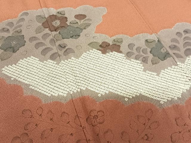 平和屋着物●訪問着 辻が花 手描き 絞り 道長文 正絹 逸品 AABB6515zg