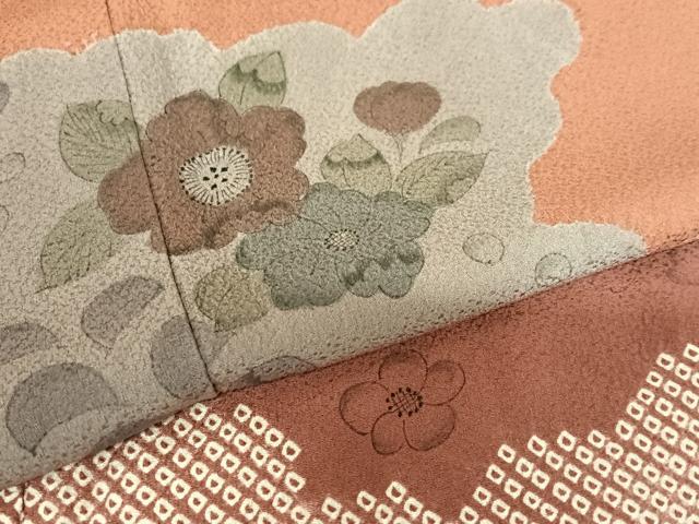 平和屋着物●訪問着 辻が花 手描き 絞り 道長文 正絹 逸品 AABB6515zg