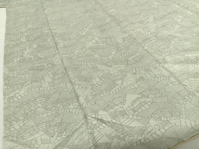 平和屋着物●上質な小紋 紬地 手描き 風景文 正絹 逸品 AABB6558zg