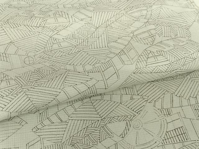 平和屋着物●上質な小紋 紬地 手描き 風景文 正絹 逸品 AABB6558zg