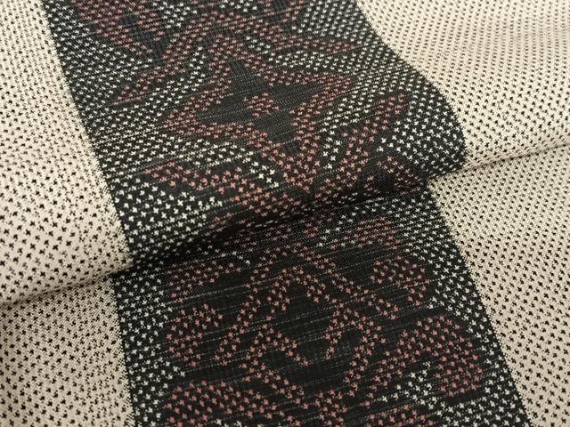 平和屋着物●本場大島紬 一元7マルキ 草花間道 正絹 逸品 AABB6571zg