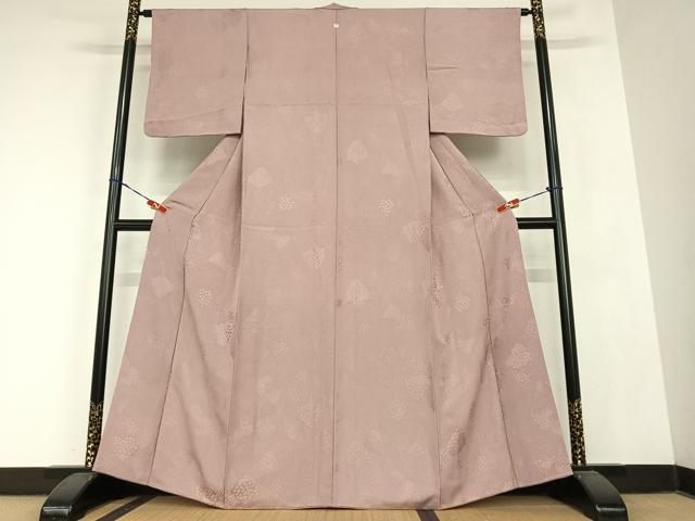 平和屋着物●上質な色無地 草木地紋 鴇浅葱色 正絹 逸品 AABB6577zg