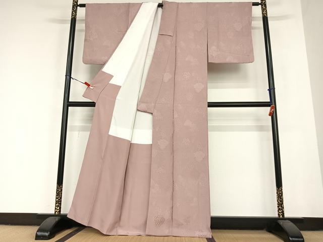 平和屋着物●上質な色無地 草木地紋 鴇浅葱色 正絹 逸品 AABB6577zg