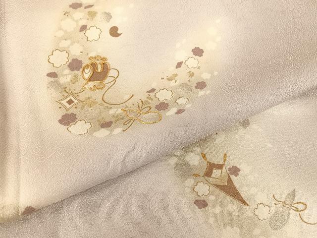 平和屋着物●訪問着 駒刺繍 吉祥文 暈し染め 金糸 正絹 逸品 AABB6611np