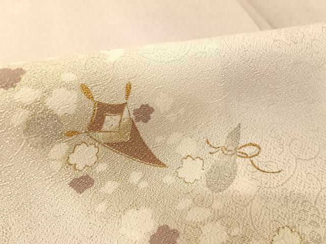 平和屋着物●訪問着 駒刺繍 吉祥文 暈し染め 金糸 正絹 逸品 AABB6611np