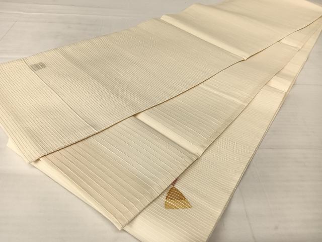 平和屋着物*夏物 土島洋山 太鼓柄袋帯 絲菩薩 蝶 りぼん 銀糸 正絹 逸品 AABB6647np