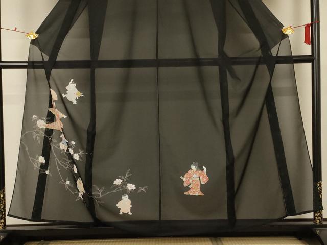 平和屋着物*夏物 訪問着 絽 人物文 洗える着物 AABB6691jd
