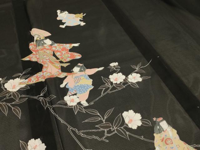 平和屋着物*夏物 訪問着 絽 人物文 洗える着物 AABB6691jd