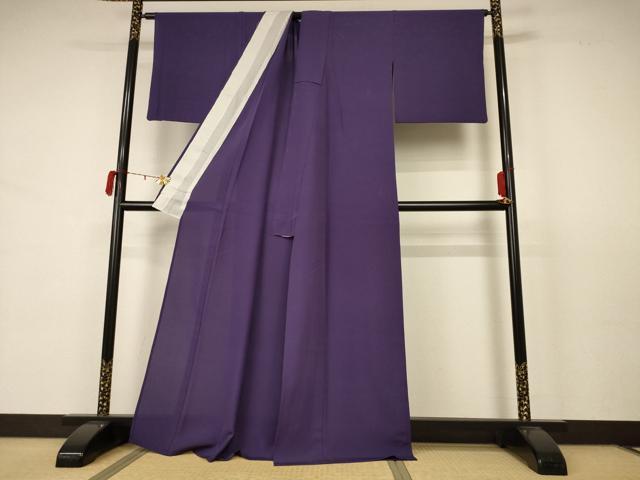 平和屋着物*夏物 色無地 絽 濃鼠色 正絹 逸品 AABB6710jd