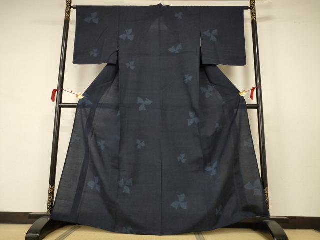 平和屋着物*夏物 紗紬 80亀甲 扇子花文 正絹 逸品 未使用 AABB6715jd
