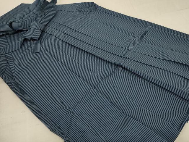 平和屋着物*夏物 男性 行灯袴 縞 正絹 逸品 AABB6717jd