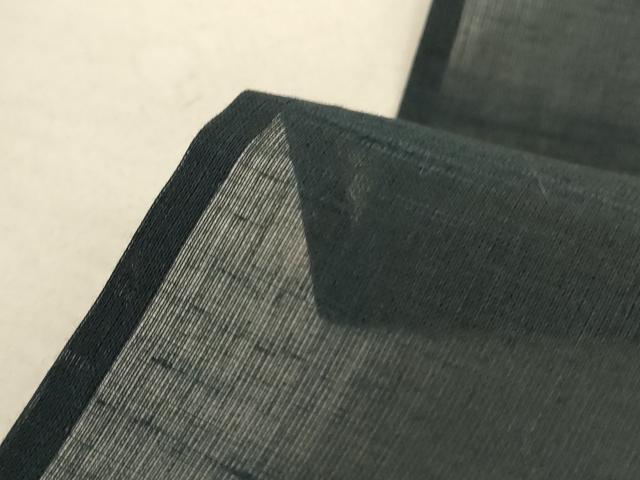 平和屋着物*夏物 男性 紗紬 色無地 黒緑色 正絹 逸品 AABB6726jd