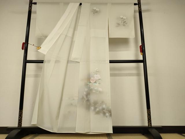 平和屋着物*夏物 訪問着 絽 手描き 草花文 正絹 逸品 未使用 AABB6727jd