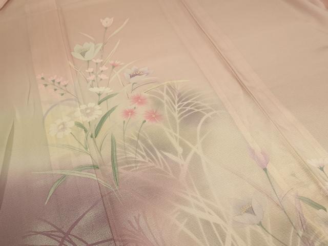 平和屋着物*夏物 訪問着 絽 手描き 草花文 暈し染め 正絹 逸品 未使用 AABL7580ck
