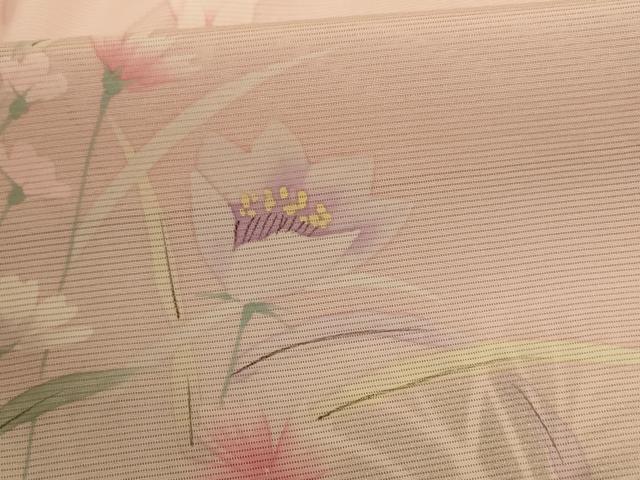 平和屋着物*夏物 訪問着 絽 手描き 草花文 暈し染め 正絹 逸品 未使用 AABL7580ck