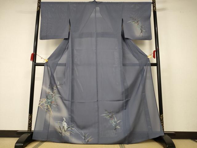 平和屋着物*夏物 訪問着 絽 花鳥文 金銀彩 正絹 逸品 AABB6732jd