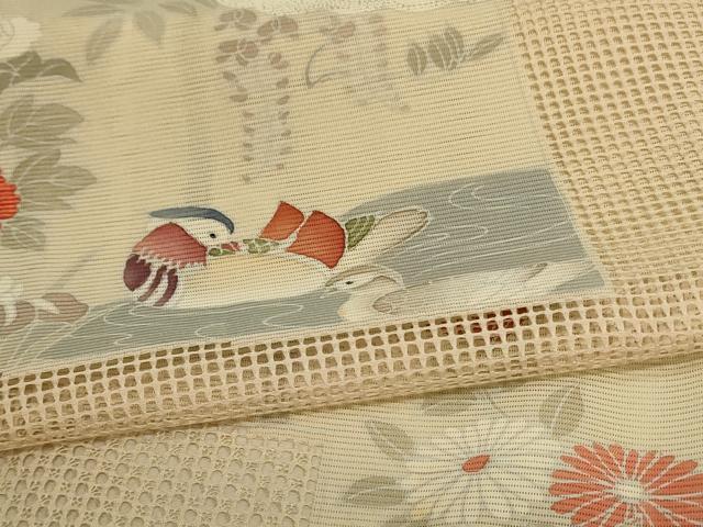 平和屋着物*夏物 訪問着 絽 草花文 正絹 逸品 AABB6735jd