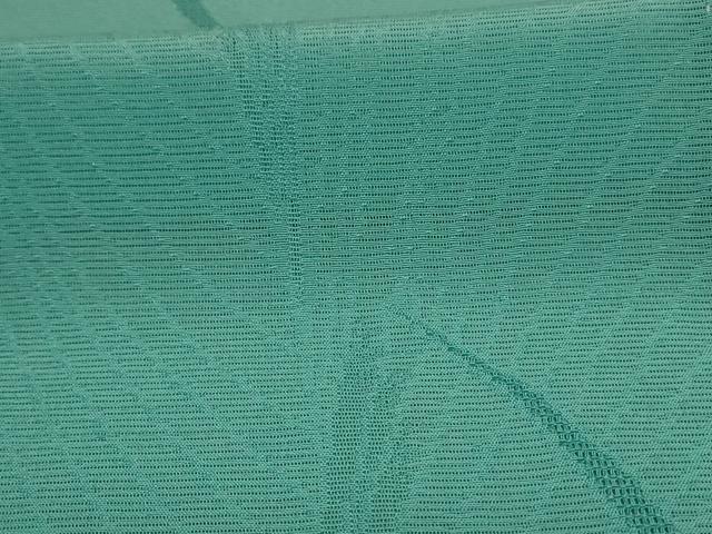 平和屋着物*夏物 色無地 絽 枝葉紋紗 青緑色 ロング丈 正絹 逸品 AABB6736jd