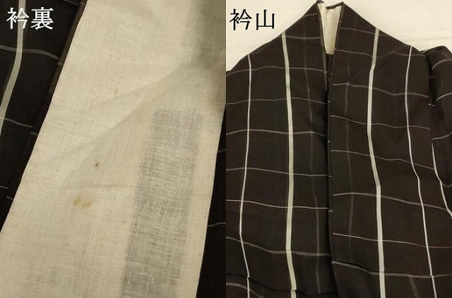 平和屋着物*夏物 紗紬 格子 正絹 逸品 AABB6761jd