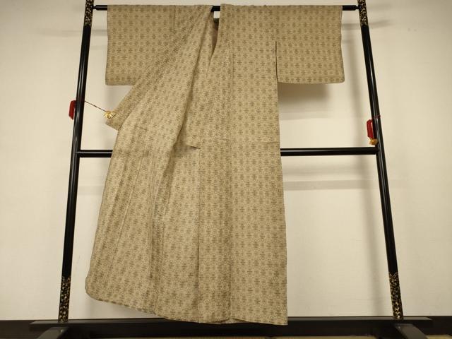 平和屋着物*夏物 小千谷ちぢみ 花菱文 麻 逸品 AABB6785jd