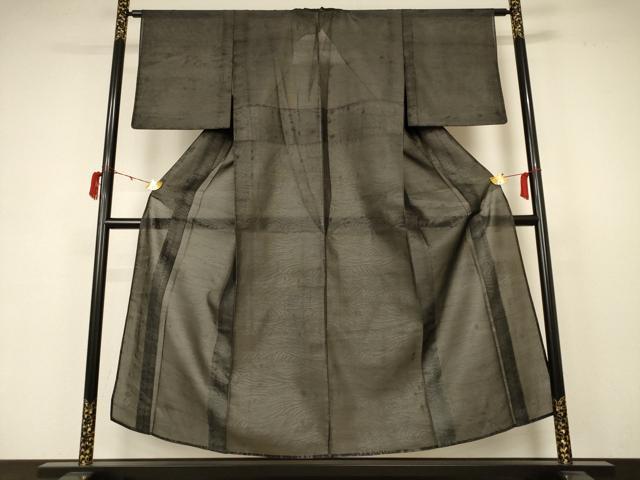 平和屋着物*夏物 小紋 紗 立波文 正絹 逸品 AABB6786jd