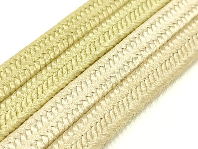 平和屋着物●極上 有職組紐道明 帯締め 冠組 暈し 青朽葉色×白橡色 宮内庁御用 国立博物館御用 東京芸術大学御用 逸品 AABB7056ay