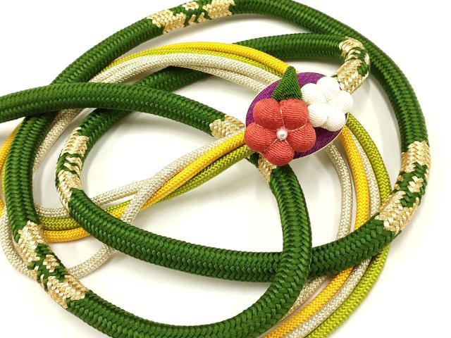 平和屋着物●和装小物 振袖用帯締め 装飾 ちりめん細工 パール 金糸 撚り房 逸品 AABB7076ay
