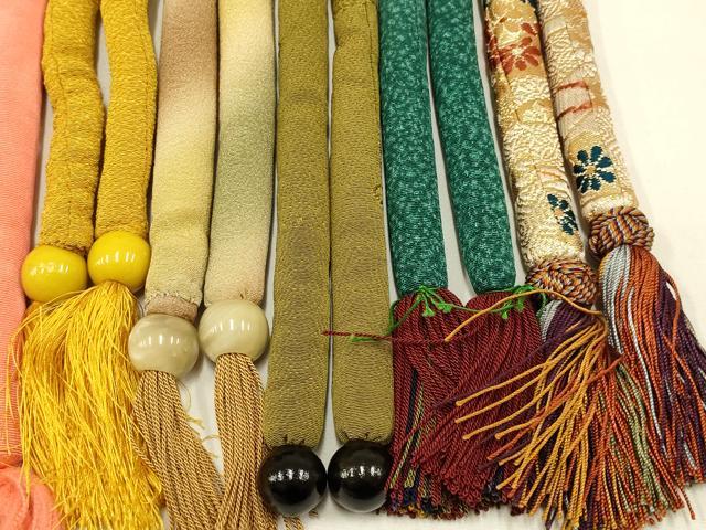 平和屋着物●和装小物 上質な帯締め10本セット 丸ぐけ 暈し 金糸 切り房・撚り房 逸品 AABB7099ay