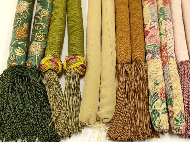 平和屋着物●和装小物 上質な帯締め10本セット 丸ぐけ あわじ玉 暈し 金糸 金彩 切り房・撚り房 逸品 AABB7103ay