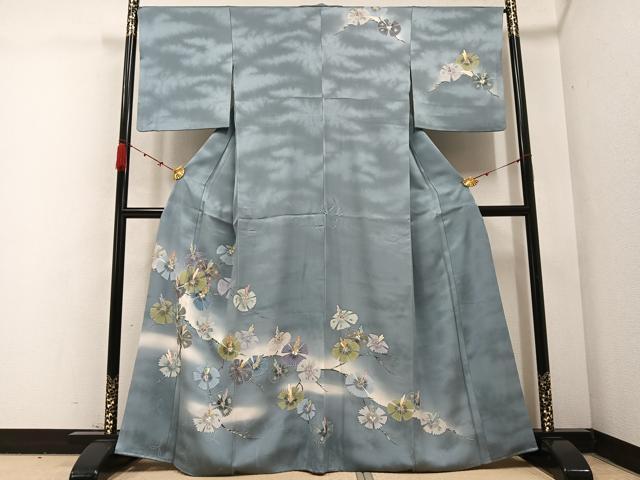 平和屋着物●訪問着 友禅 枝花文 暈し染め 正絹 逸品 AABB7241ph