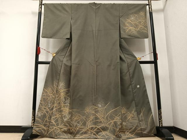 平和屋着物●漆屋金蔵 訪問着 ろうける染 薄 すすき 正絹 逸品 AABB7258ph
