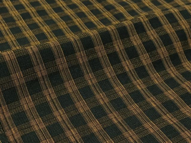 平和屋着物▽上質な紬 単衣 格子 正絹 逸品 AABB7722jh
