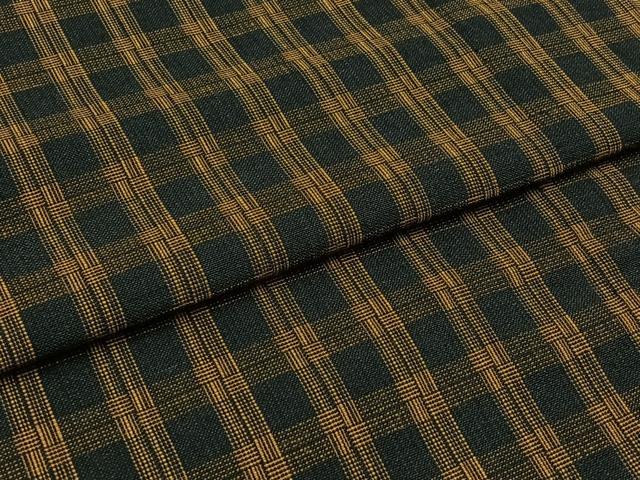 平和屋着物▽上質な紬 単衣 格子 正絹 逸品 AABB7722jh